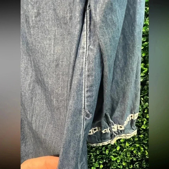 LOFT Blue Dress With Embroidering - Medium - Picture 5 of 9